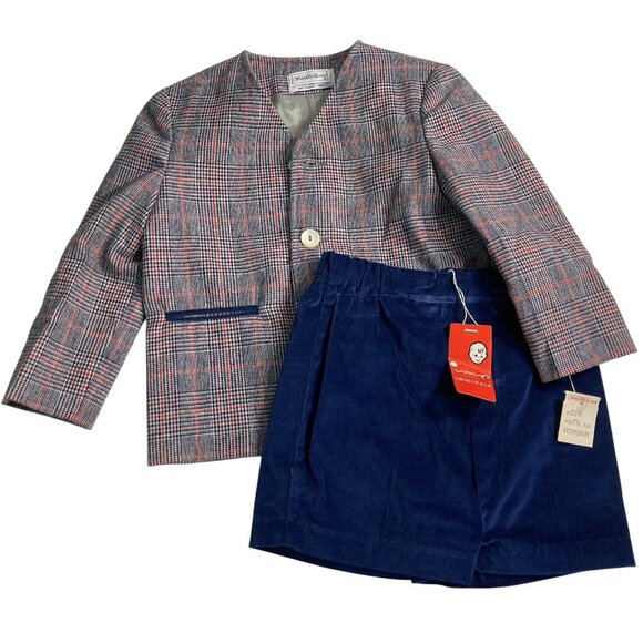 Vintage Boys Blazer Suit sz 4 Jacket Shorts Set IMP Originals Saks Fifth Ave NOS
